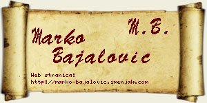 Marko Bajalović vizit kartica